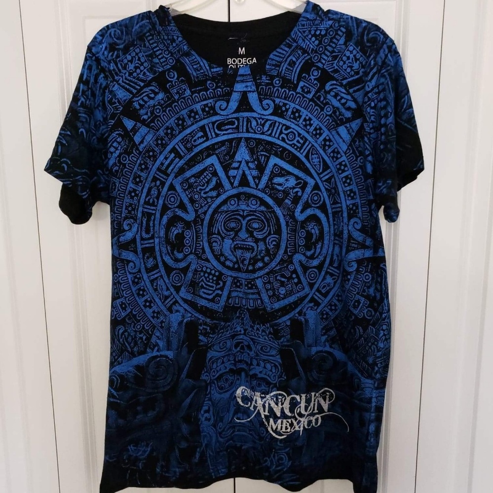Blue and black Cancun male tshirt